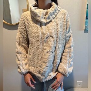 Cozy Cream Cable Knit Turtleneck Sweater